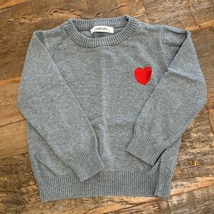 KIDS Gray Sweater with Red Heart